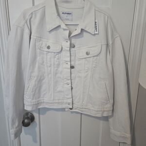 Old Navy Women's White Denim Jacket